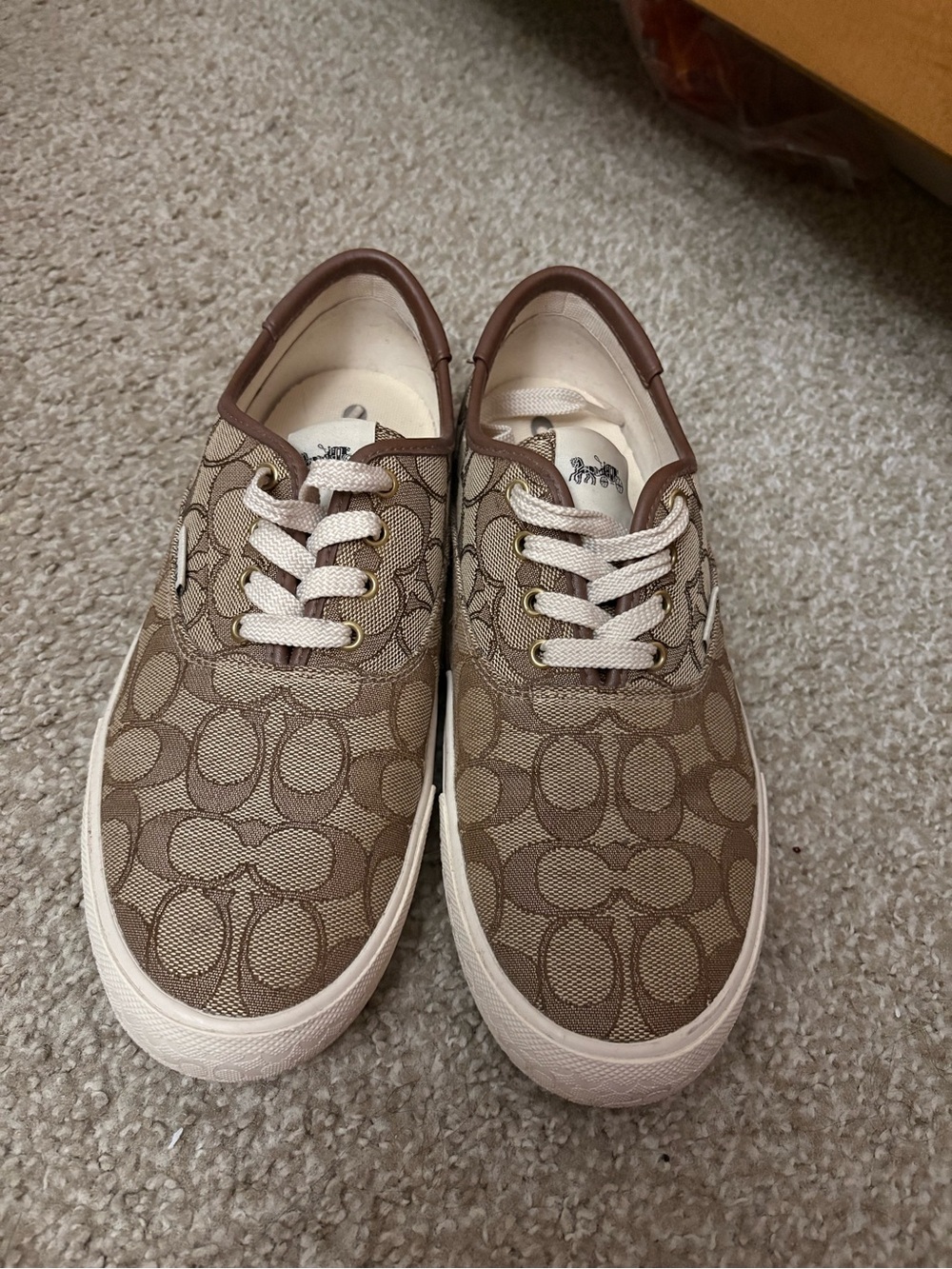 Coach Tan/Brown Signature Canvas Sneakers